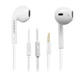 Kasonic Earphone with Mic Stereo and Volume Control and MIC Stereo 35mm Plug Type Flat Noodle Headset for Iphone Samsung Galaxy Ipod Android Smartphone Mp3mp4 Players KS600white
