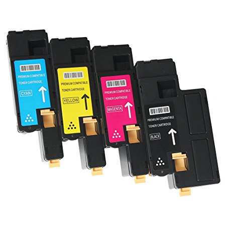 WorkPlus Replacement Toner Catrideges Compatible with Dell 1250c, 1350cnw, 1355cn, 1355cnw, C1760nw, C1765nf, C1765nfw Printers (Black 331-0778, Magenta 331-0780, Cyan 331-0777, Yellow 331-0779)
