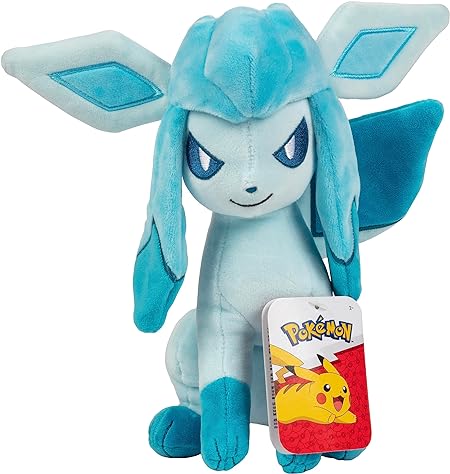 Pokémon 8" Glaceon Plush - Officially Licensed - Quality & Soft Stuffed Animal Toy - Eevee Evolution - Add Glaceon to Your Collection! - Great Gift for Kids & Fans of Pokemon