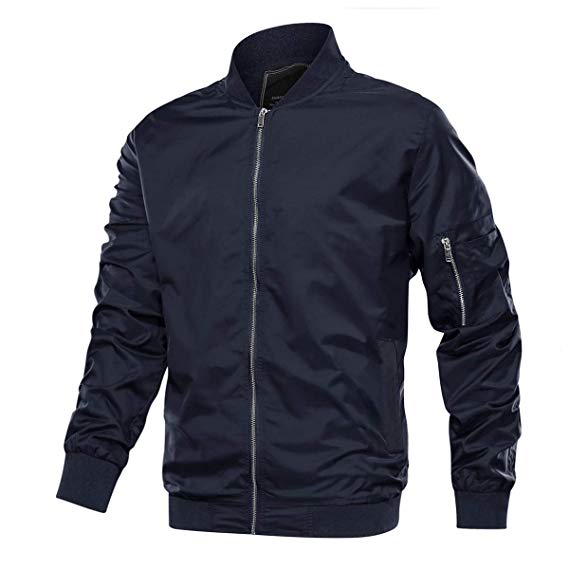 TACVASEN Men's Jacket-Lightweight Thin Sportwear Flight Bomber Softshell Coat Outwear
