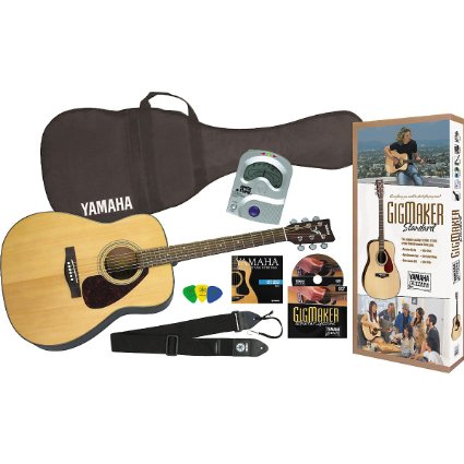 Yamaha Gigmaker Standard Acoustic Guitar w/ Gig Bag, Tuner, Instructional DVD, Strap, Strings, and Picks - Natural