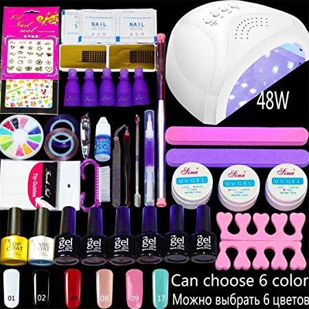 Nail Gel Polish Nail Set With UV Led Lamp 72/48W/36W Manicure Pedicure Accessories Manicure Tool Set Choose 6 Color Nail Gel Kit 2