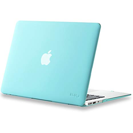 Kuzy - AIR 13-inch Teal / Turquoise Hot BLUE Rubberized Hard Case Satin for NEW Apple MacBook Air 13.3" (A1369 and A1466) Aluminum Unibody SeeThru Cover