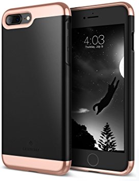 iPhone 7 Plus Case, Caseology [Savoy Series] Slim Two-Piece Slider [Matte Black] [Chrome Rose Gold] for Apple iPhone 7 Plus (2016)