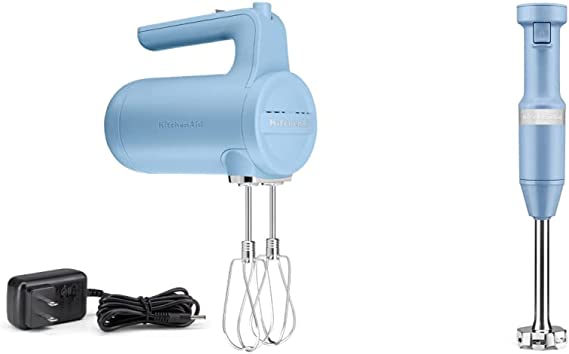 KitchenAid Cordless 7 Speed Hand Mixer - KHMB732 & Variable Speed Corded Hand Blender - KHBV53