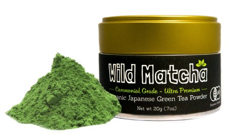 Organic Matcha Green Tea From Japan Wild Matcha Ceremonial Grade JAS Organic 20g - 1st Harvest Ultra-Premium