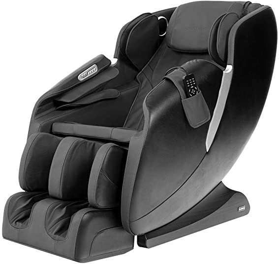 AmaMedic R7 Massage Chair 8 Fixed Massage Rollers Space Saving Recline 16 Airbag Massage Zero Gravity 6 Automatic Programs (Black)