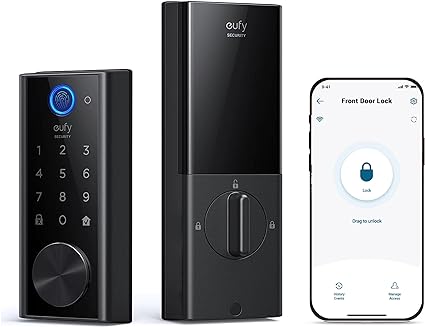 eufy Security Smart Lock S230, Fingerprint Door Lock, Keyless Entry Door Lock, Smart Door Lock, One-Year Battery Life, Touchscreen Keypad, BHMA Certified, IP65 Weatherproofing(E130 Updated Version)