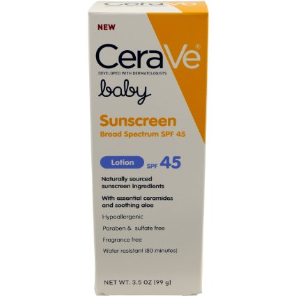 CeraVe Baby SPF 45 Sunscreen, 3.5 Ounce