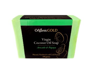 Organic Coconut Oil Soap with Avocado Oil & Papaya Extract is the Best Natural Cleanser and Deep Moisturizer for Young-Looking Skin with Less Wrinkles - Handmade for Face and Body - Order Now for Healthy and Beautiful Skin!