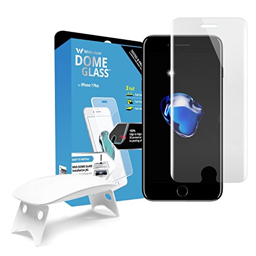 Whitestone Dome Glass[For iPhone 7 , 8 ]Tempered Screen Protector, Superior Touch Sensitivity, Cracked Screen Repair, Edge to Edge Full Coverage,Anti-Fingerprint, Reworkable with extra adhesive