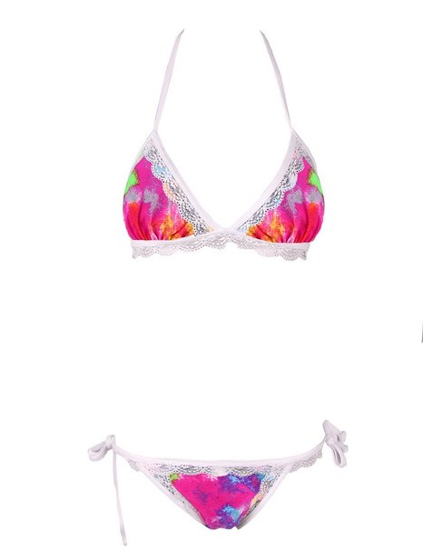 Surenow Women's Lace Triangle Bikini Set Swimsuit