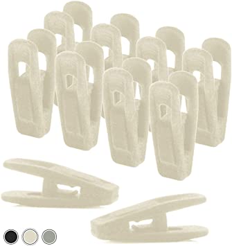 Closet Accessories Velvet Clips, 20 Pack, Durable Non-Breaking Material, Matching Hangers of Our Brand and Your existing Velvet Hanger, Suitable to Hang Many Types of Clothes. (Ivory)