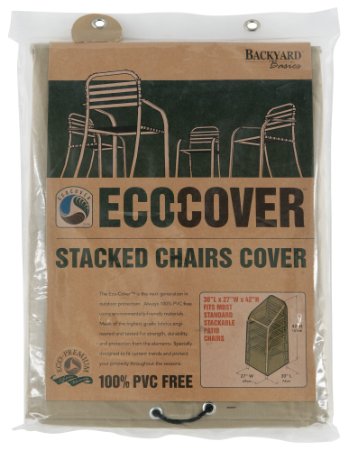 Mr. Bar-B-Q Backyard Basics Eco-Cover PVC Free Premium Stacked Chairs Cover, 30 by 27 by 42 inches