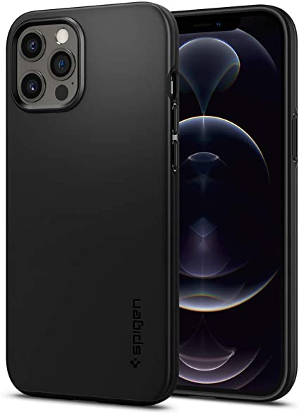 Spigen Thin Fit Works with Apple iPhone 12 Pro Max Case (2020) - Black