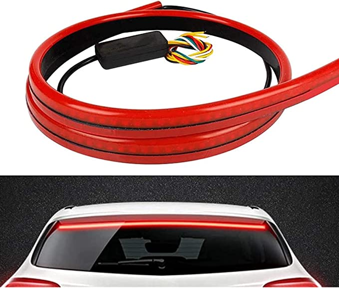 munirater 40Inch LED Third Brake Light Strip Bar 5 Function Sequential Turn Signals Brake Running Double Flash Flexible High Mount Stop Light for Jeep Pickup Truck Van RV SUV Bus Cargo DC12V