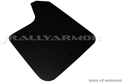 Rally Armor MF12-BAS-BLK Basic Black Mud Flap with Logo (Universal Fitment (no Hardware)), 1 Pack