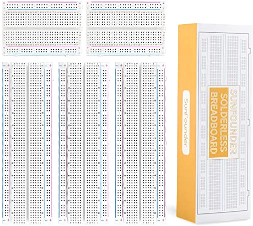 SunFounder Breadboards Kit 3PCS 830 Point 2PCS 400 Point Solderless Breadboards for Arduino Proto Shield Distribution Connecting Blocks(5 Pack)