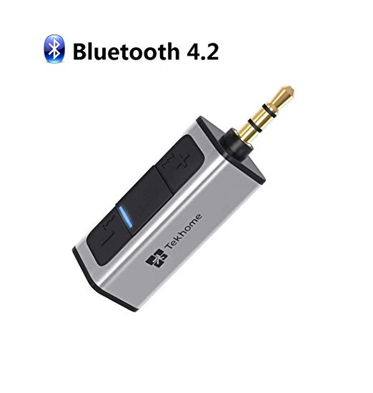 TekHome Bluetooth Receiver, Portable Bluetooth 4.2 Car Adapter & Bluetooth Car Aux Adapter for Music Streaming Sound System, Hands-Free Audio Adapter & Wireless Car Kits for Home Stereo.