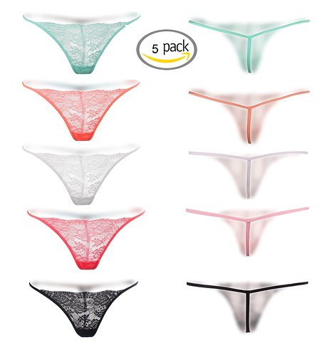 Moxeay Sexy Lingerie Lace G-string T-back Thongs Panties Packs