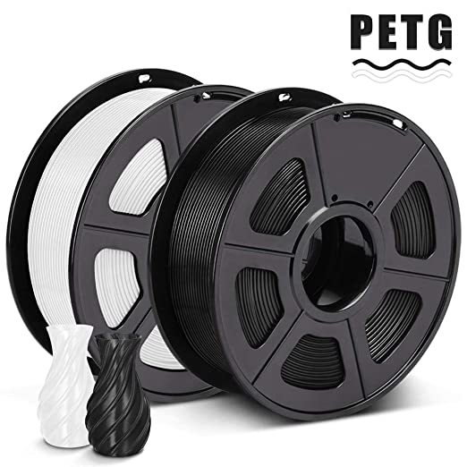 SUNLU PETG 3D Printer Filament, Dimensional Accuracy  /- 0.02 mm, 2kg, 1.75 mm, Black White