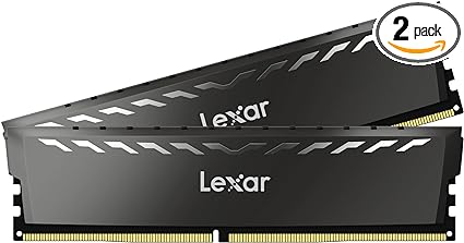 Lexar THOR 32GB (2x16GB) DDR4 RAM 3200MT/s CL16 Desktop Memory with Heatsink, Intel XMP 2.0 (Black) LD4U16G32C16LG-RUD