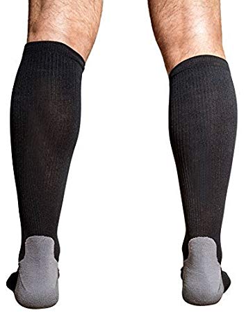 Compression Socks For Men & Women - Best Athletic Sock - Lg - Black - No Show
