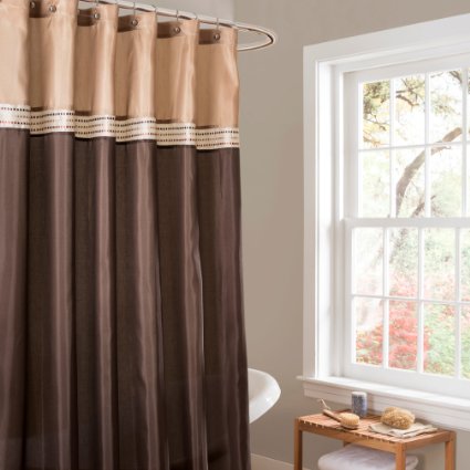 Lush Decor Terra Shower Curtain 72 by 72-Inch BrownBeige