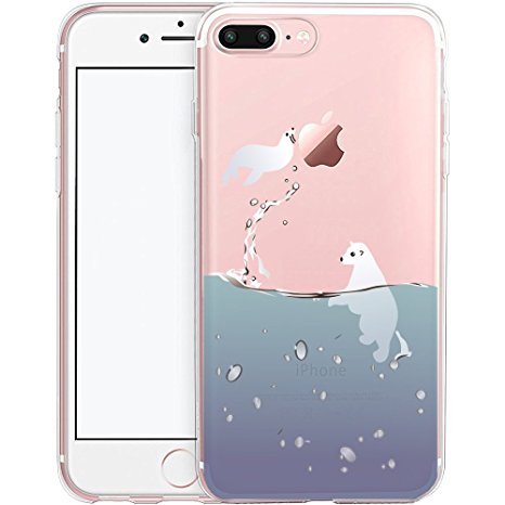 iPhone 7 Plus Case, SwiftBox Cute Cartoon Case for iPhone 7 Plus (Flying Sea Lion and Polar Bear)