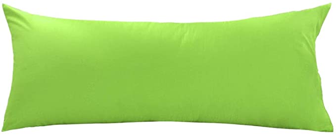 uxcell Body Pillow Case Pillowcase Cover, Egyptian Cotton, 250 Thread Count, 1-Piece Non-Zippered Body or Pregnancy Pillow Covers, Green Body (20"x48")