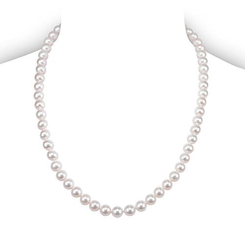 PAVOI Handpicked Freshwater Cultured Pearl Necklace Strand - High Luster White