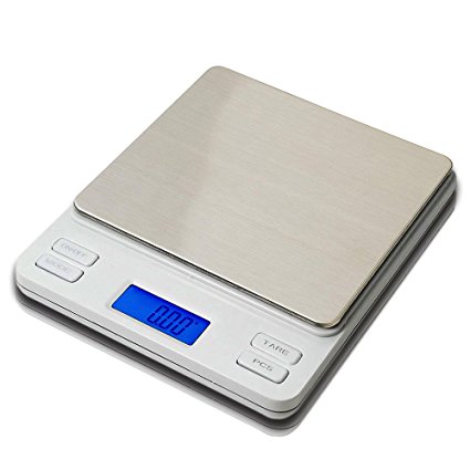 PROINTxp® High Precision Jewelry Scale PTPT2-200, 200 by 0.01g with Blue Backlit LCD Display, Counting Function (White)