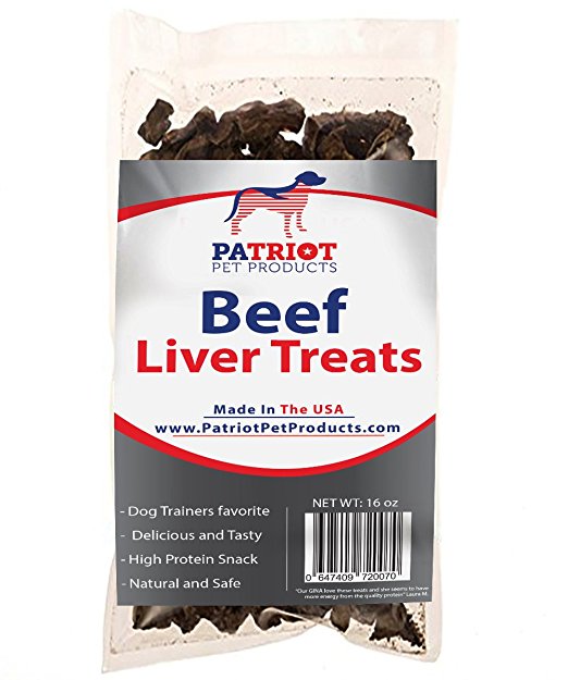 HEALTHY Beef Liver Dog Treats by Patriot Pet - Made in USA - Gourmet Slow Smoked Beef - No Fillers - Delicious Iron Rich Lean Protein Reward Treats Snack For Your Dogs