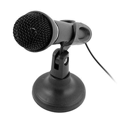 Omnidirectional Computer 3.5mm Plug Stand Microphone Black