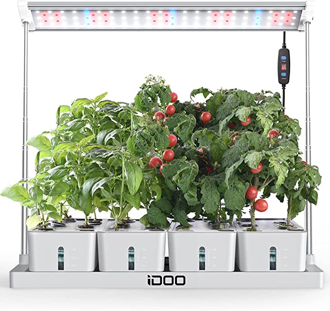 20Pods Indoor Herb Garden, Grow Light for Indoor Plant with 4 Removable Water Tank, Free Timing Setting, 26.77in Adjustable Height (White)