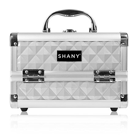 SHANY Mini Makeup Train Case With Mirror - Silver