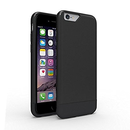 Binwo iPhone 6 Plus Case,Protective Soft-Interior Anti-scratch Slim Lightweight Bumper Durable Metallic Finished Base Hard Back Cover Case for Apple iPhone 6 Plus 5.5 inch (Black)
