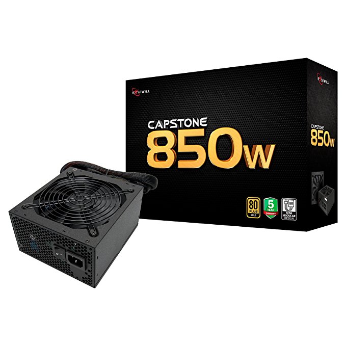 Rosewill Computer Gaming Power Supply, Modular 80 PLUS Gold 850W PC Desktop PSU, Silent 135mm Fan, ATX12V/EPS12V, SLI & CrossFire Ready - CAPSTONE 850