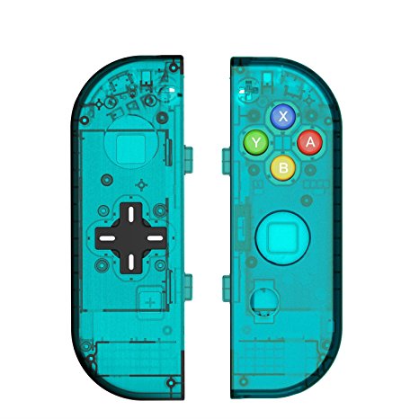 BASSTOP Translucent NS Joycon Handheld Controller Housing With D-Pad Button DIY Replacement Shell Case for Nintendo Switch Joy-Con (L/R) Without Electronics (Joycon D-Pad-ice Blue)