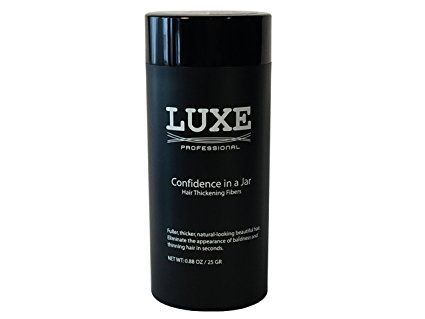 LUXE Hair Thickening Fibers with Natural Keratin-2 Months  Supply!-Confidence in a Jar!-Multiple Colors Available (Black)