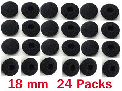 SoftRound 24 Pack Foam Earbud Earpad Ear Bud Pad Replacement Sponge Covers for iPod iPhone Itouch Ipad Headsets 017-24p