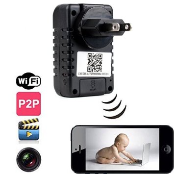DareTang P2p Wifi Spy Camera Adapter H.264 Format Hd 720p Ip Network DVR Hidden Adapter Camera 90 Degree View Angle Mini Camcorder Video Recorder Cam Security & Surveillance Cameras Wireless P2p Remote Control Wi-fi Live View,monitor Your Home Anytime Anywhere Via Mobile App