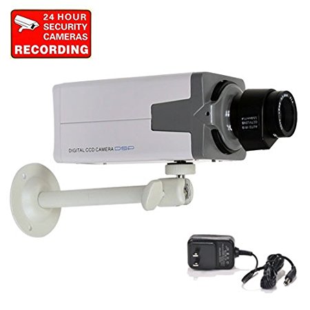 VideoSecu Home Video Surveillance 700TVL CCTV Body Box Security Camera Built-in 1/3" Sony Effio CCD 3.5-8mm Lens with Free Bracket and Power Supply 1DV