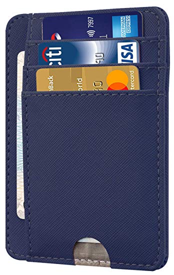 HOTCOOL Front Pocket Minimalist Leather With RFID Blocking Card Holder Wallet for Men & Women