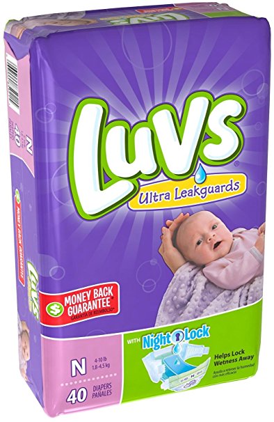 Luvs Newborn Ultra Leakguards Diapers, 40 Count