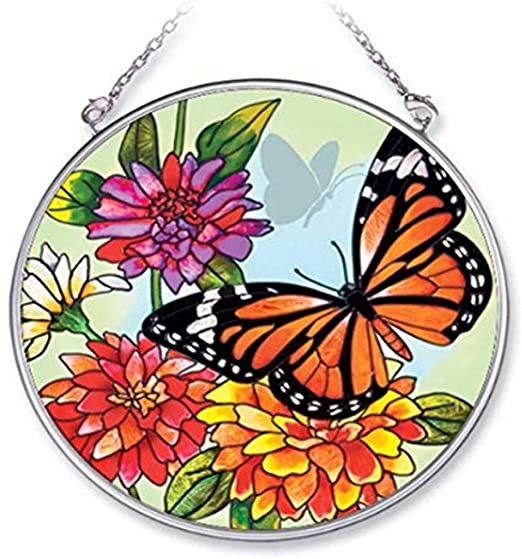 Amia 5683 Medium Circle Suncatcher with Butterfly Design