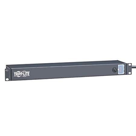 Tripp Lite 6 Outlet Rackmount Network-Grade PDU Power Strip, Rear-Facing, 1U, 15A, 15ft Cord with 5-15P Plug (RS-0615-R)