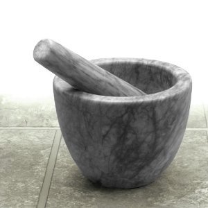 RSVP International RSVP Marble Mortar and Pestle, Grey ,Gray ,8-oz.