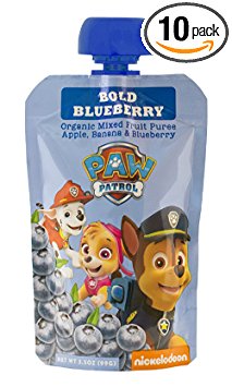 PAW Patrol Bold Blueberry Organic Mixed Fruit Pouch, 3.5oz (Pack of 10)