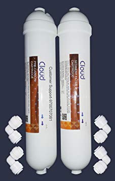 Cloud Pokar RO inline Set Pre Carbon Filter, Sediment Filters, 4 pcs connectors (elbow) Suitable for all Brand RO Water Purifier